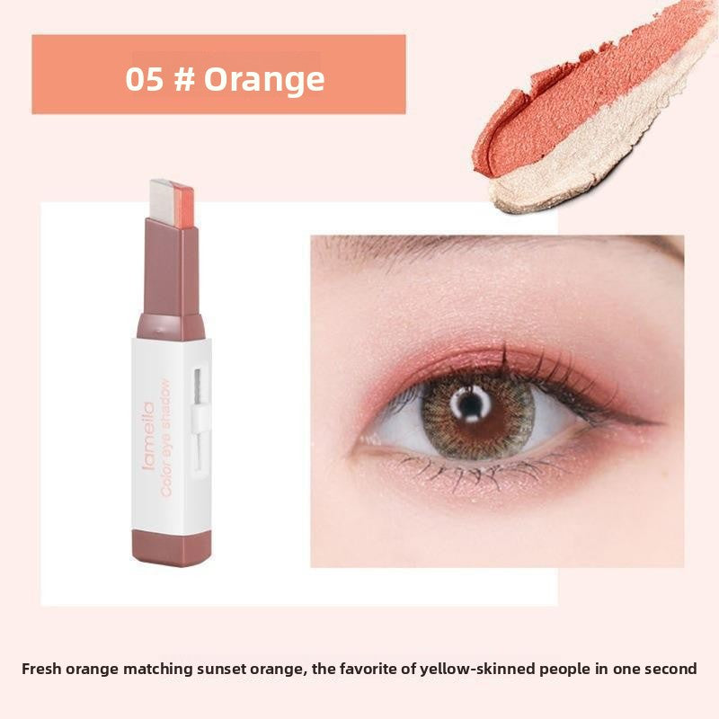 Dual-Color Eyeshadow Pen with Glitter and Matte Finish