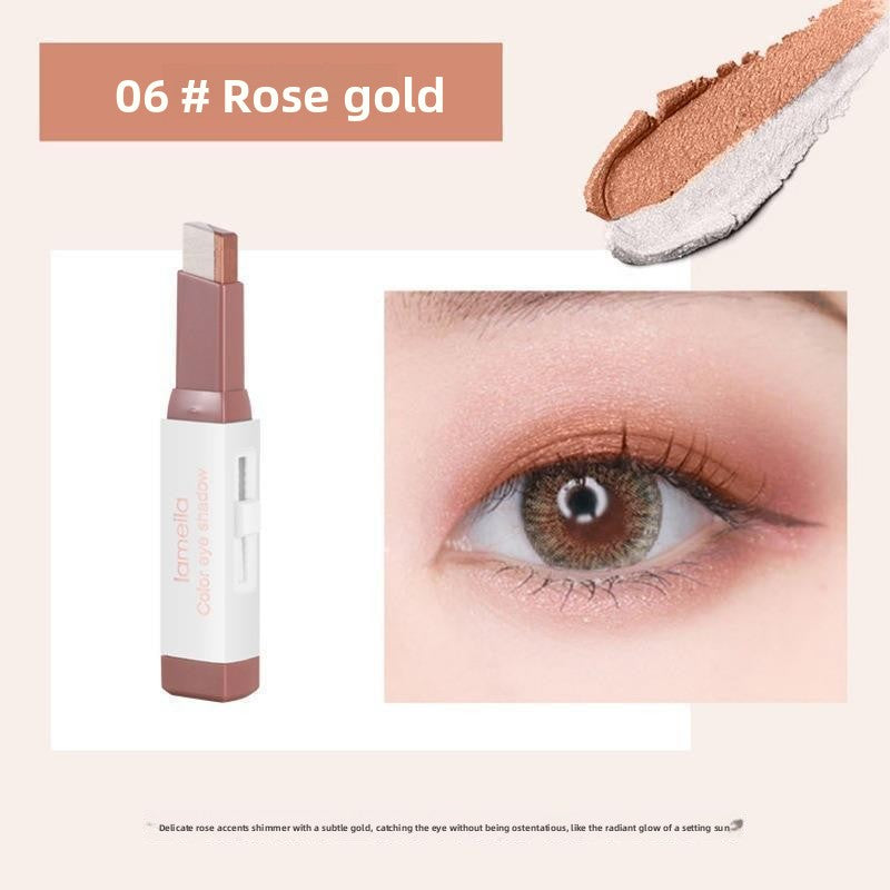 Dual-Color Eyeshadow Pen with Glitter and Matte Finish